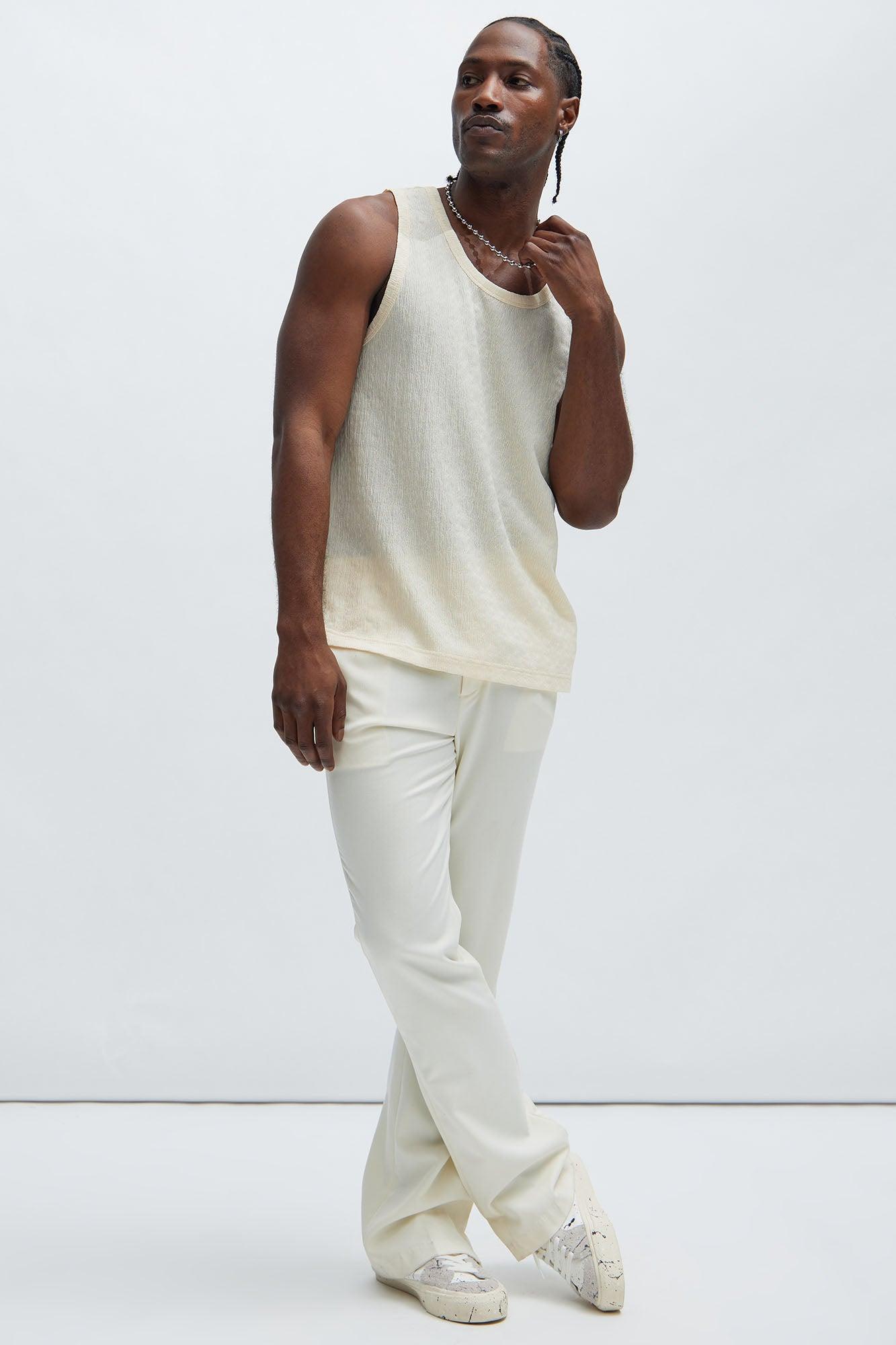 Reign Textured Tank - Cream Product Image