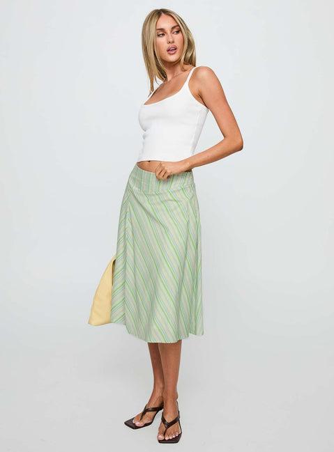 Vettie Midi Skirt Green Multi Product Image