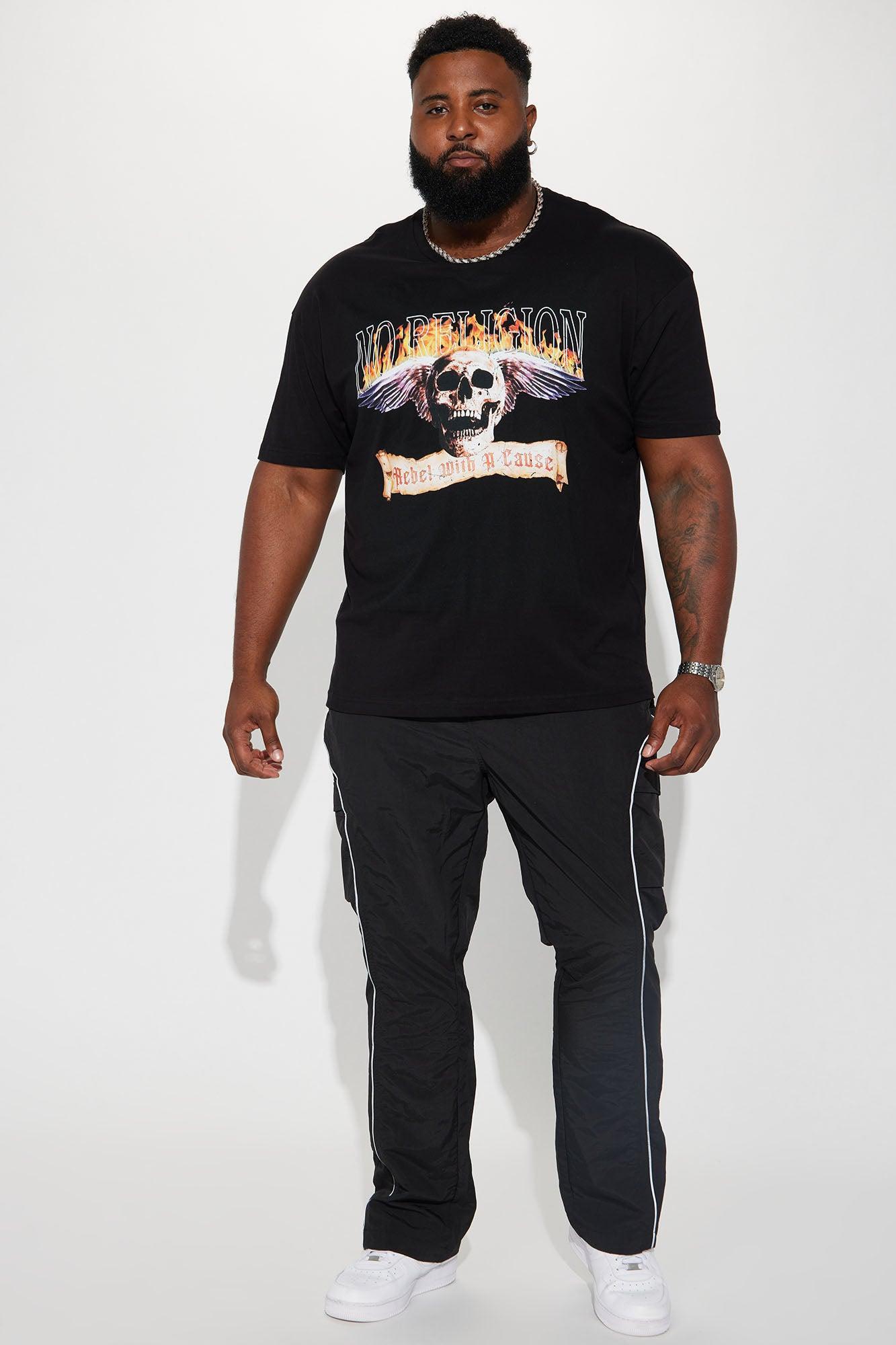 Shake It Down Nylon Stacked Slim Flare Pants - Black Product Image