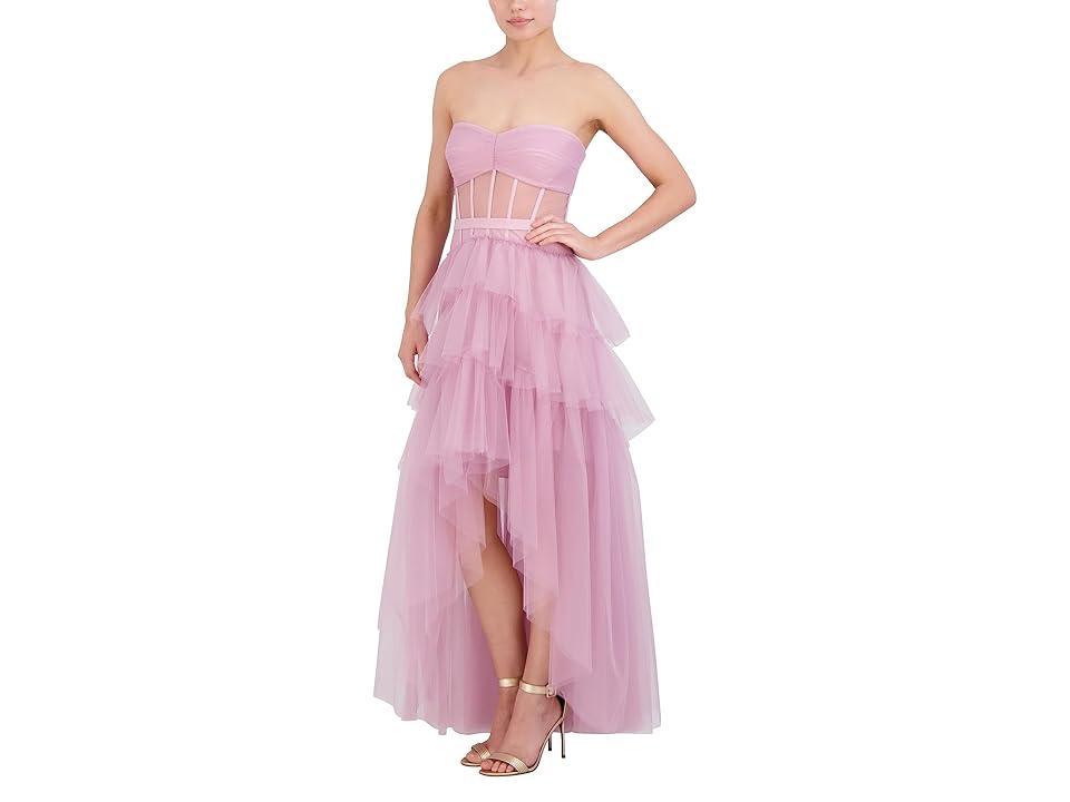 Womens Strapless High-Low Dress Product Image