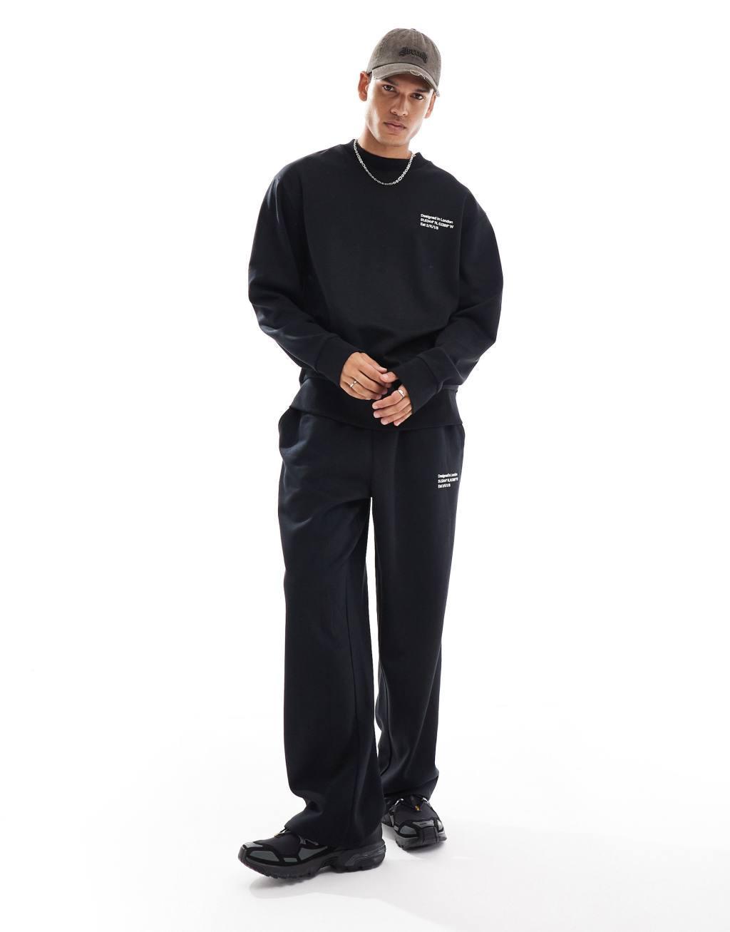 COLLUSION Relaxed skate sweatpants in black - part of a set Product Image