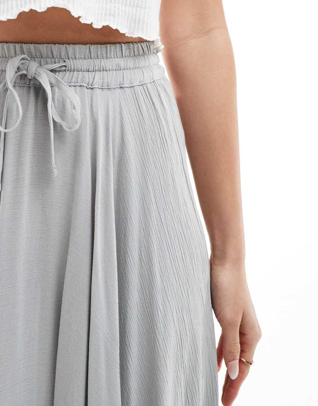 Miss Selfridge textured handkerchief hem maxi skirt in light blue Product Image