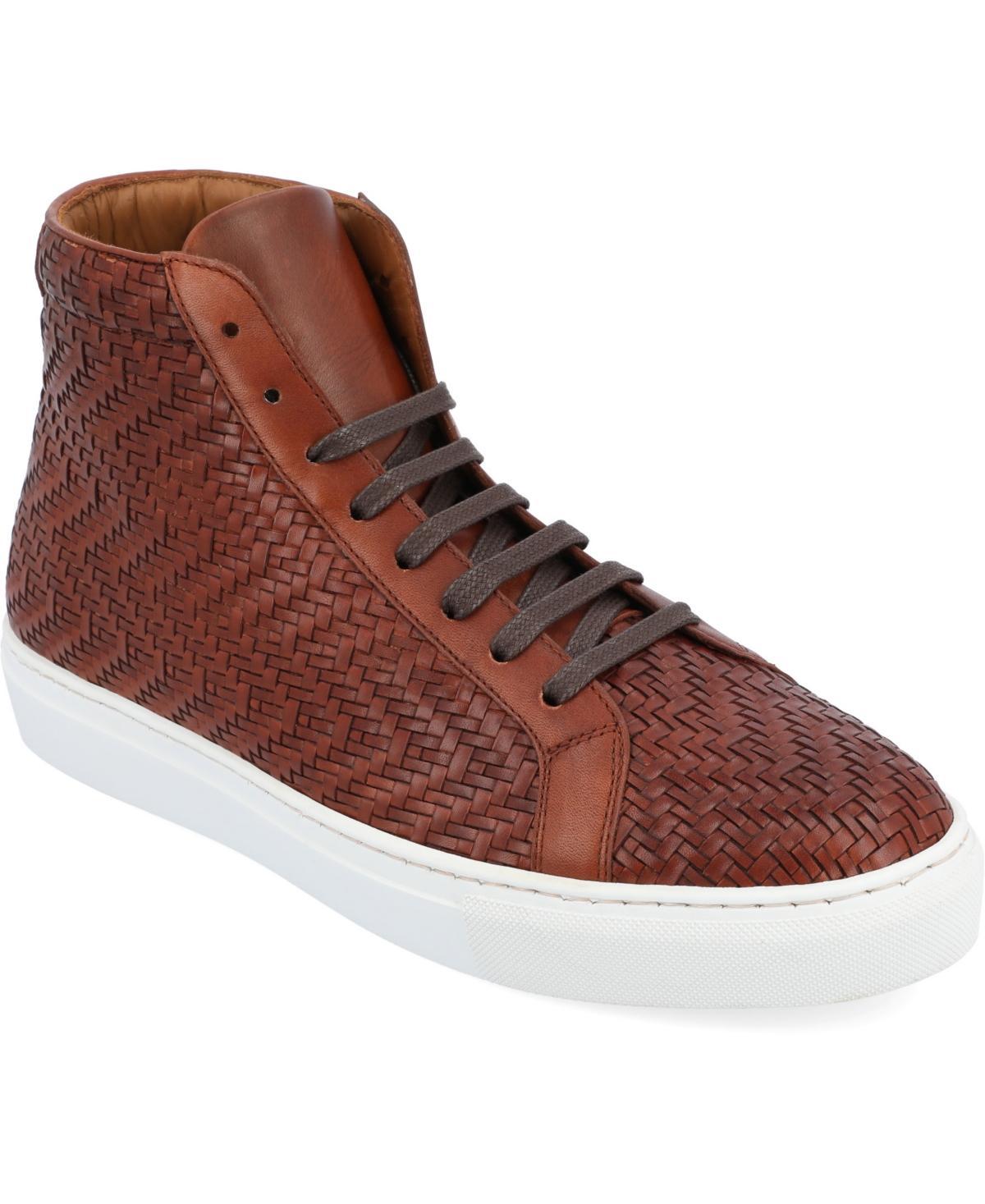 Taft Mens Handcrafted Woven Leather High Top Lace Up Sneaker Product Image