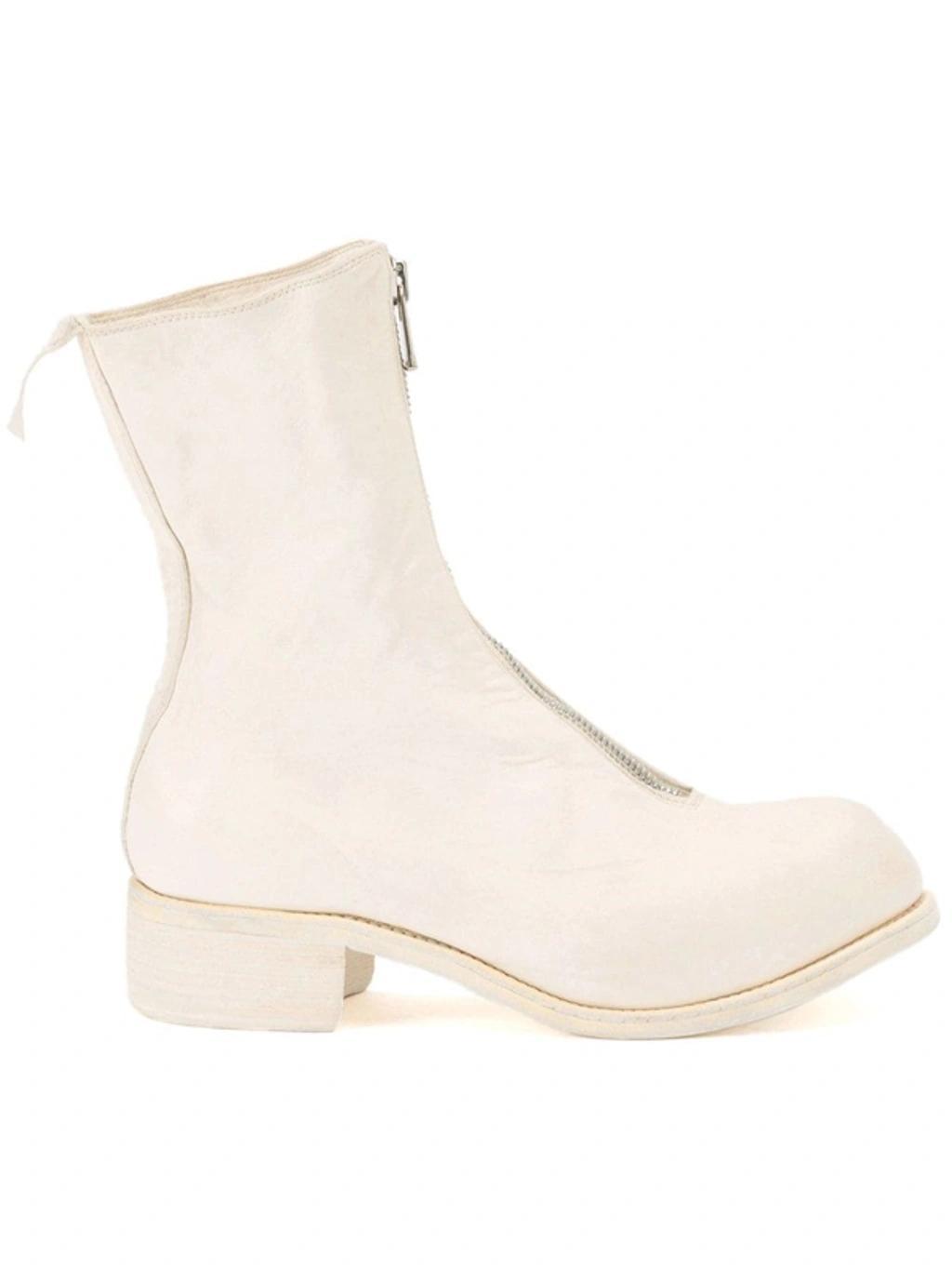 GUIDI Zipped Ankle Boots In Co00t White Product Image