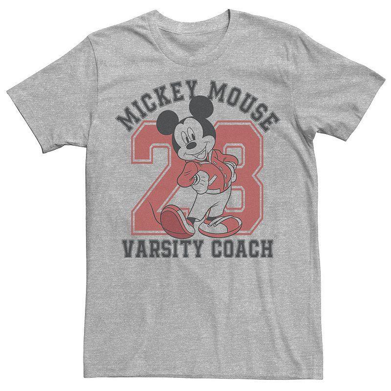 Disneys Mickey Mouse Varsity Coach Mens Tee Athletic Grey Product Image