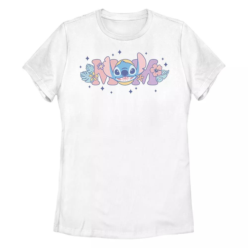 Disney's Lilo & Stitch Mom Floral Sign Women's Graphic Tee,  Product Image