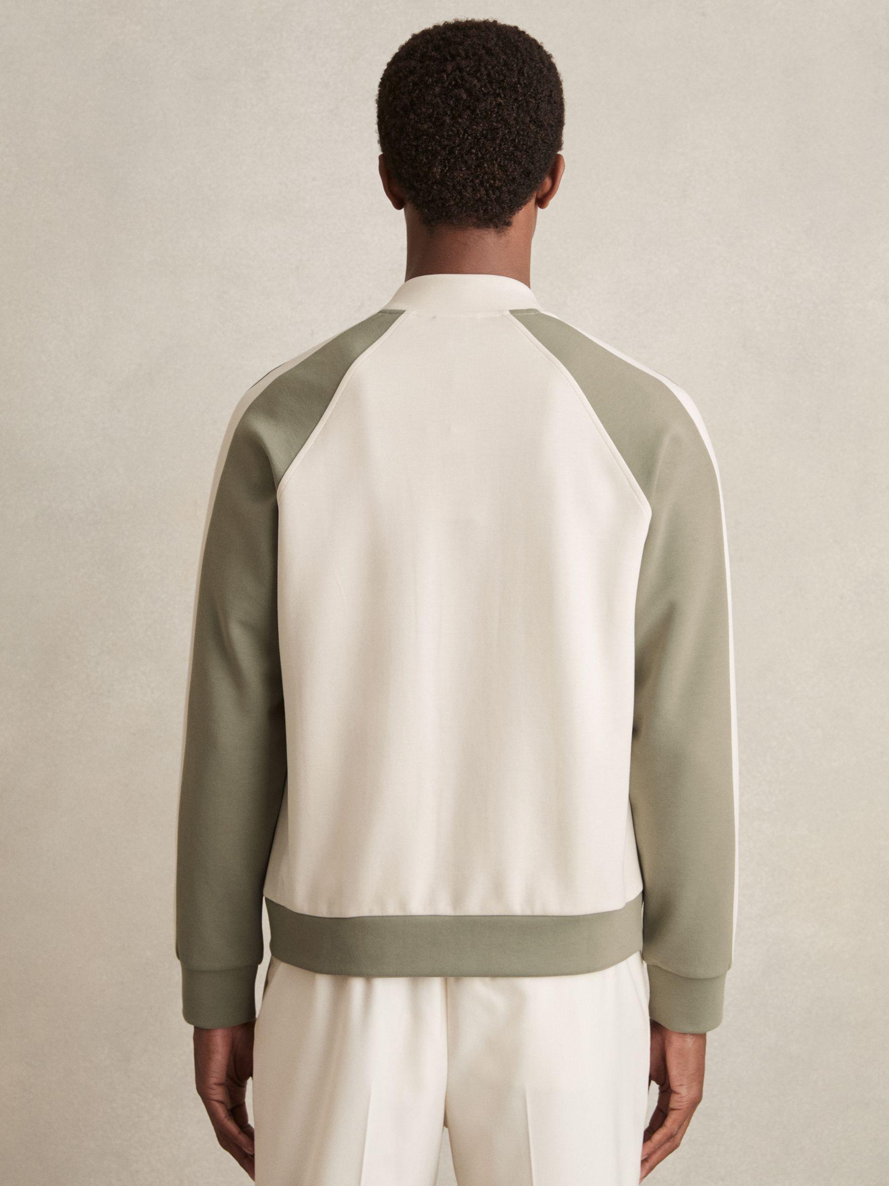 Interlock Colour-Block Bomber Jacket in Off White/Sage Product Image