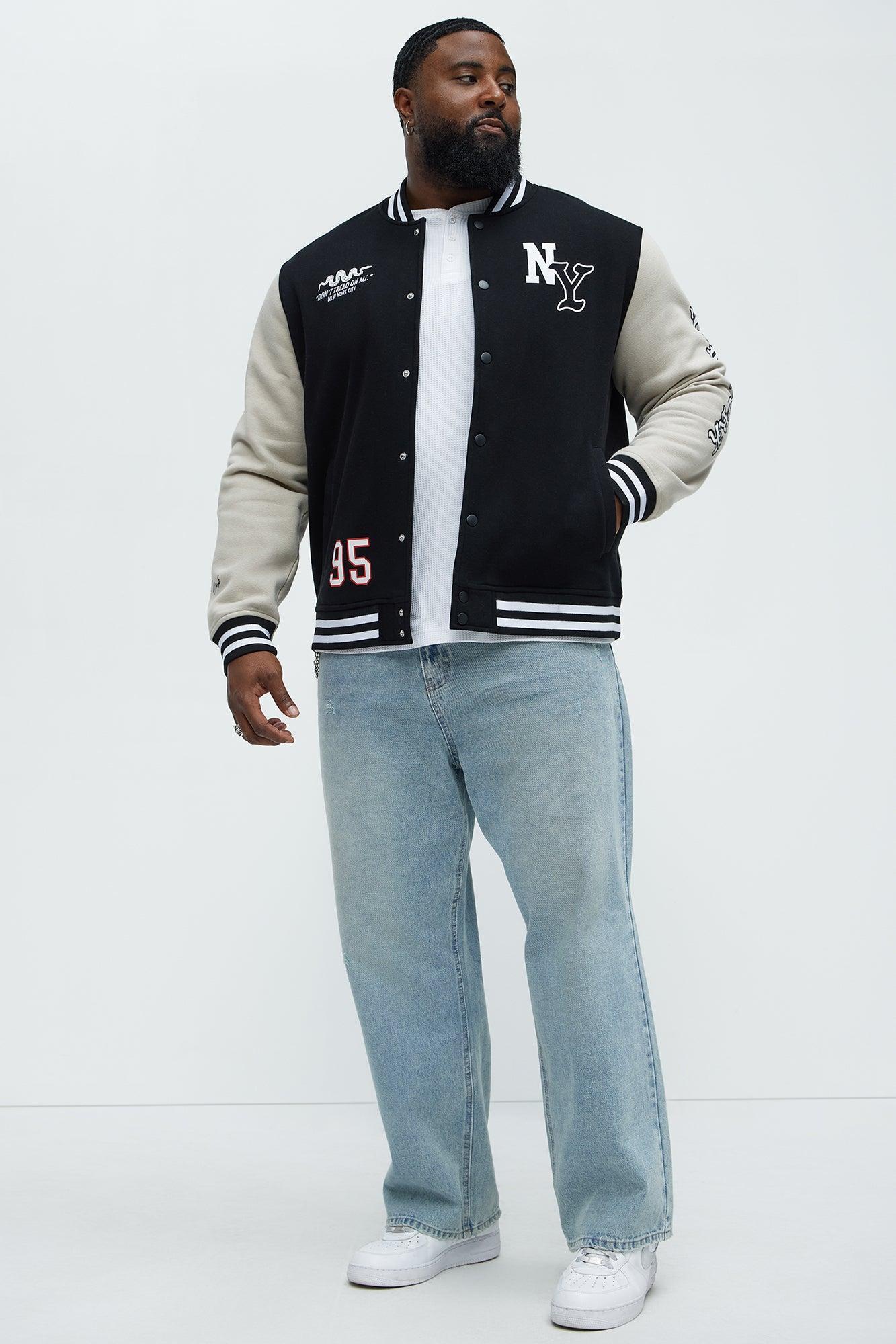 New York Circle Varsity Jacket - Black Product Image