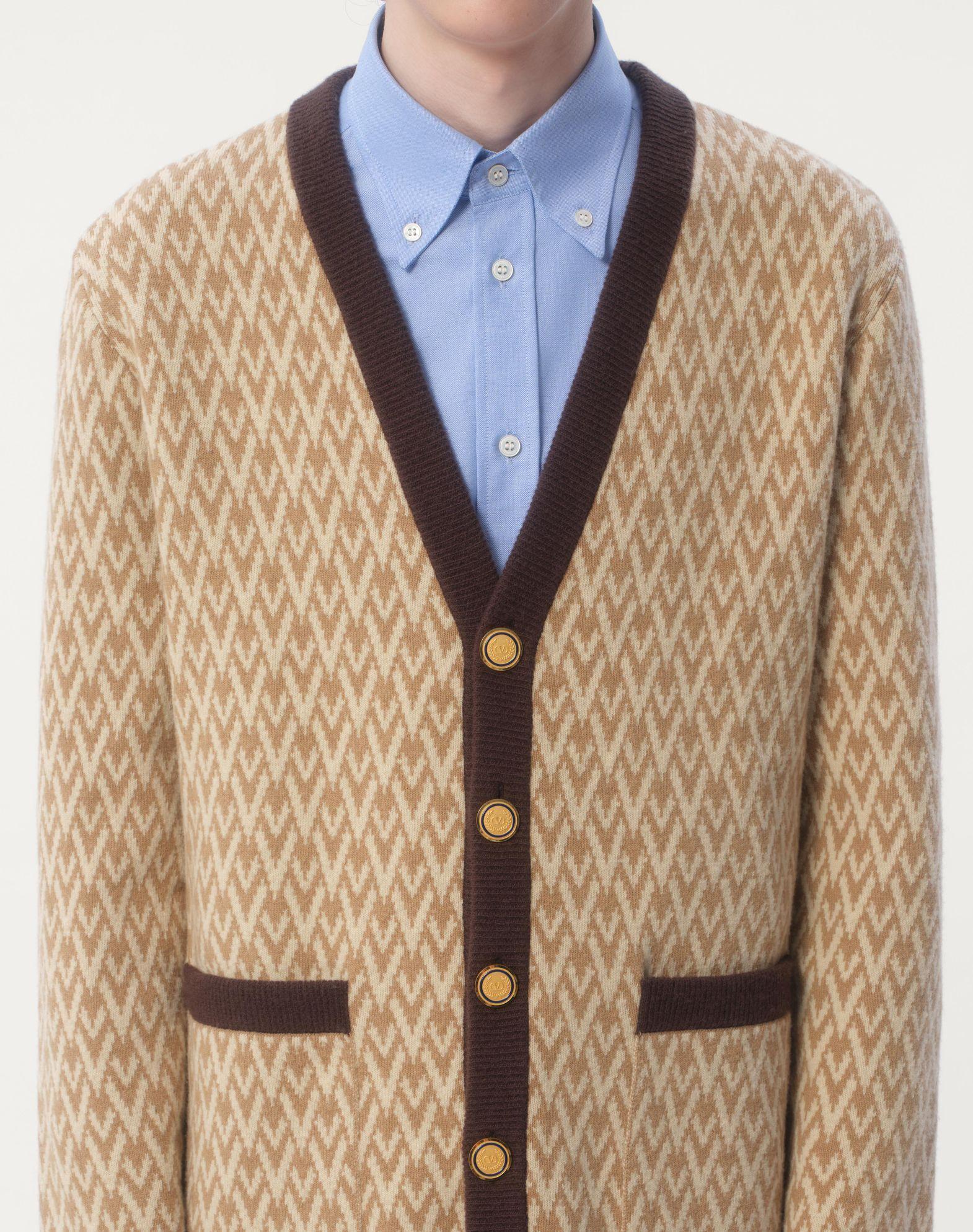 Wool Cardigan With Toute La V Pattern Product Image