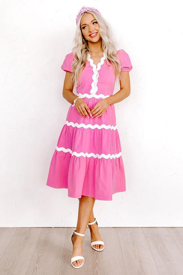 The Westerly Midi Dress In Bubblegum Pink Product Image