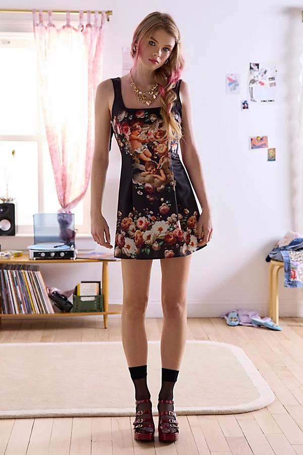 Urban Outfitters UO Bri Double Bow Satin Mini Dress Womens at Urban Outfitters Product Image