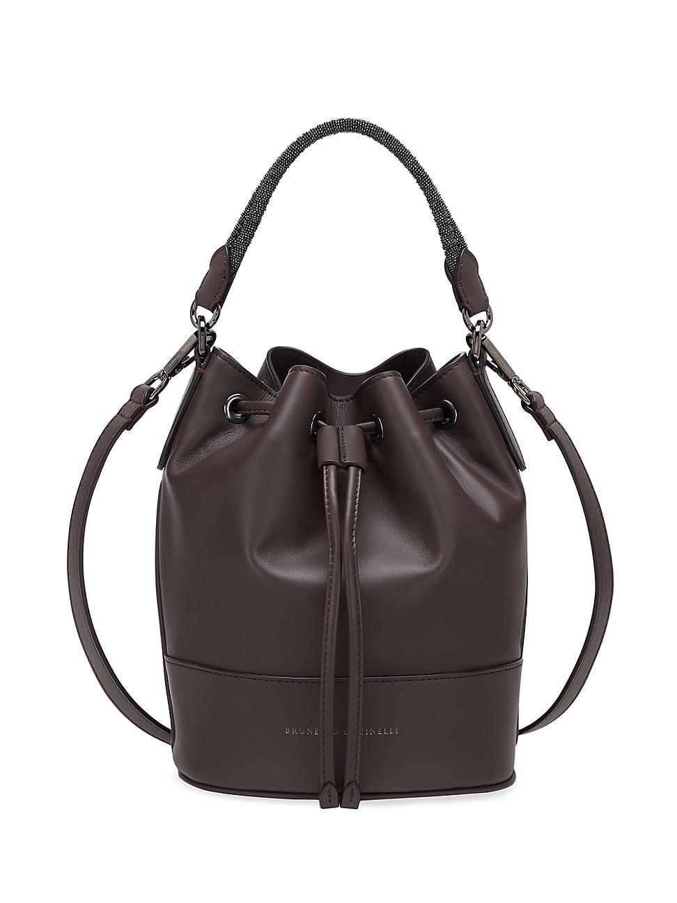 Monili Braided Leather Bucket Bag Product Image