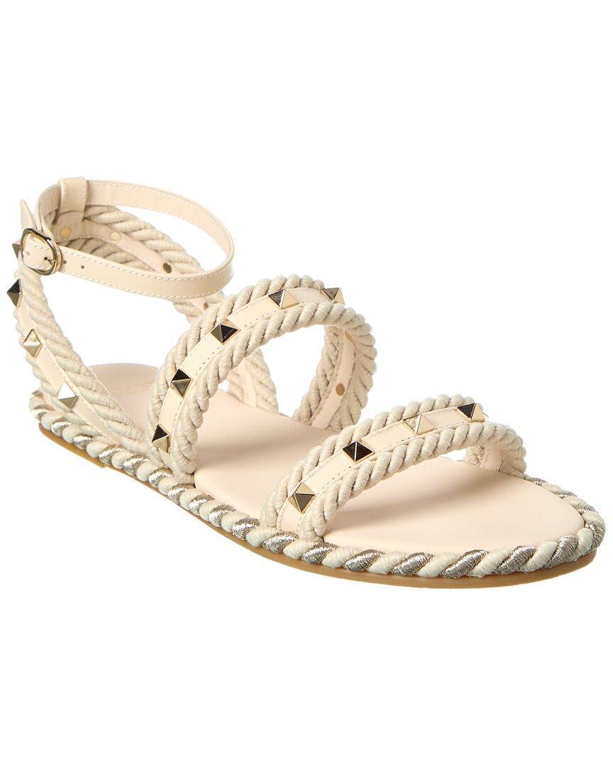 VALENTINO GARAVANI Women's Rockstud Espadrille Sandals In White Product Image