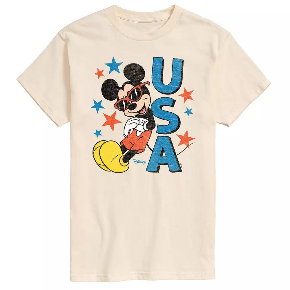 Disneys Mickey Mouse Big & Tall Sunglasses USA Graphic Tee, Mens Product Image