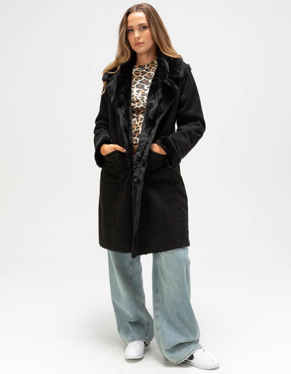 NVLT Shearling Womens Coat - CREAM Product Image