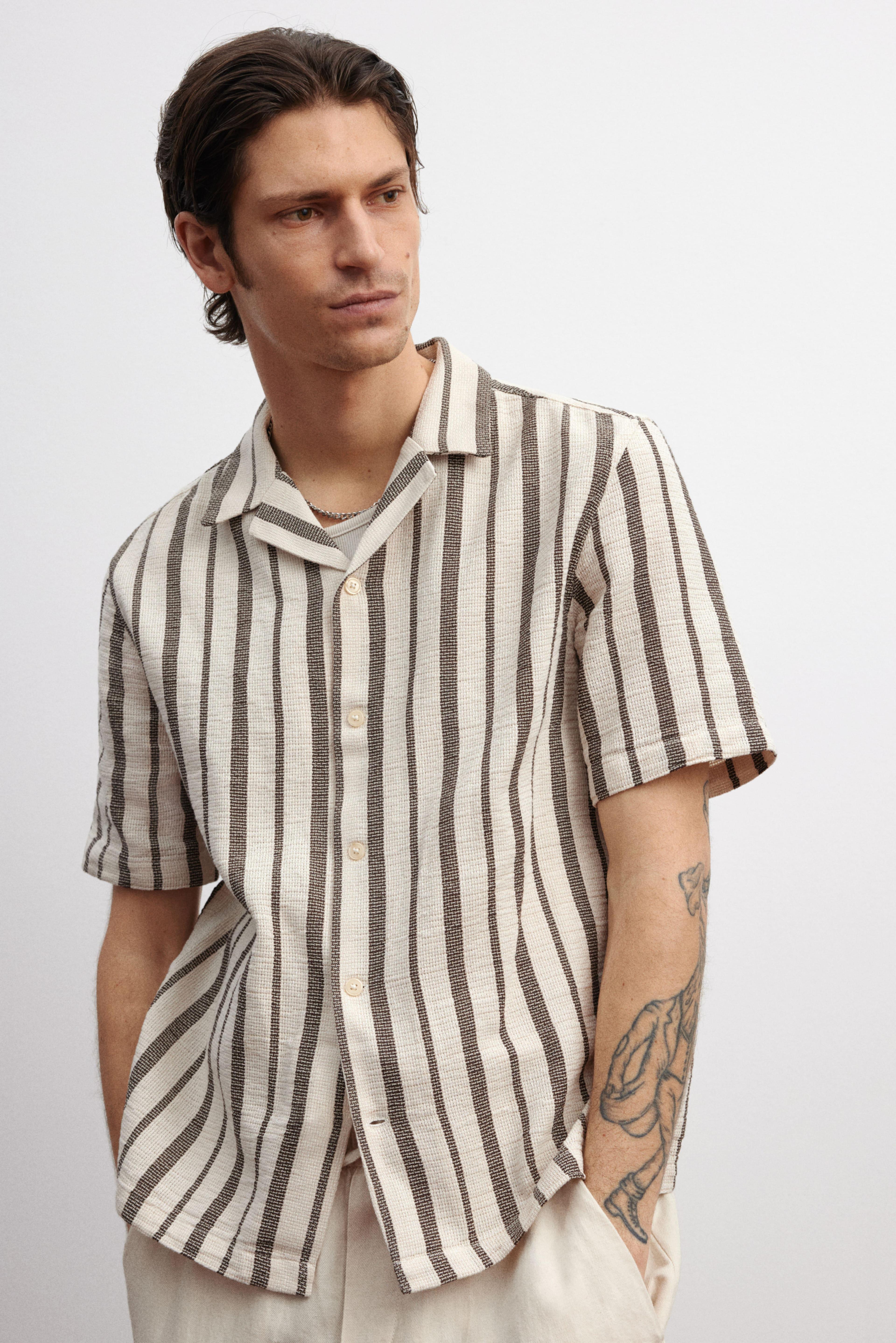 Regular-Fit Textured Resort Shirt Product Image