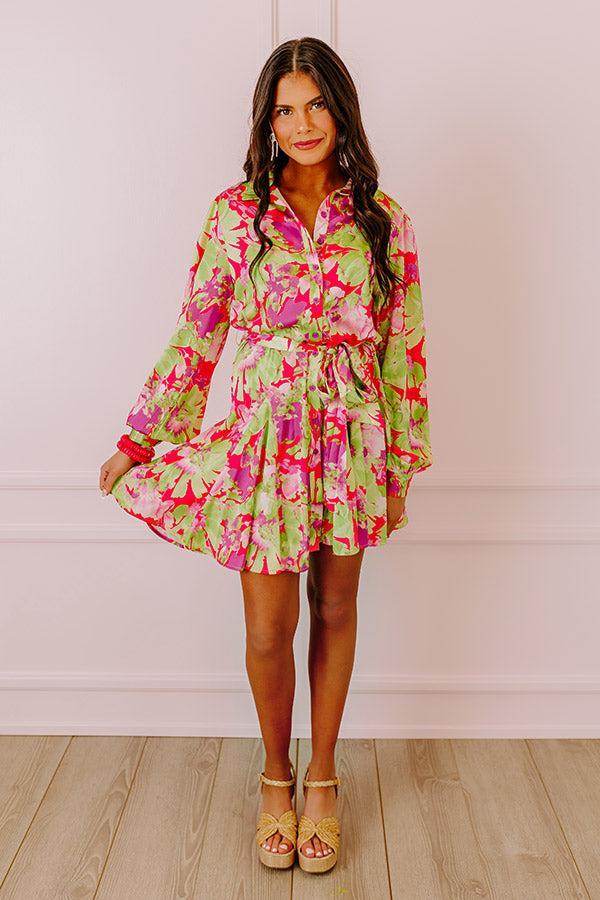 Aloha Attire Satin Floral Dress Product Image