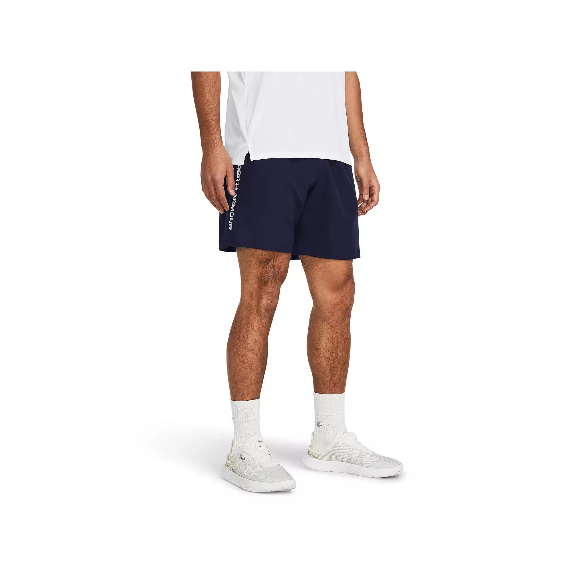 Men's Under Armour 8.25-in. Woven Wordmark Shorts, Size: Medium, Castlerock Product Image