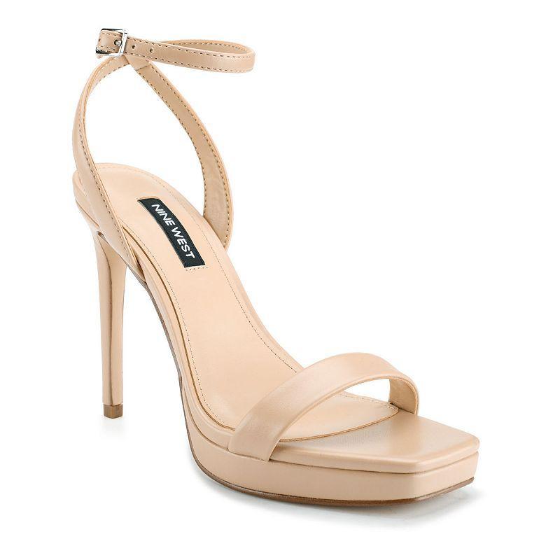 Nine West Zadie 03 Womens Platform High Heel Sandals Ivory Patent Product Image