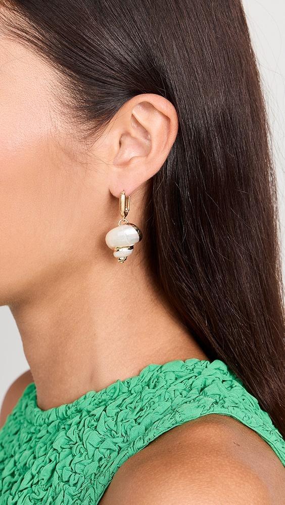 Clare V. Shell Le Link Huggie Earrings | Shopbop Product Image