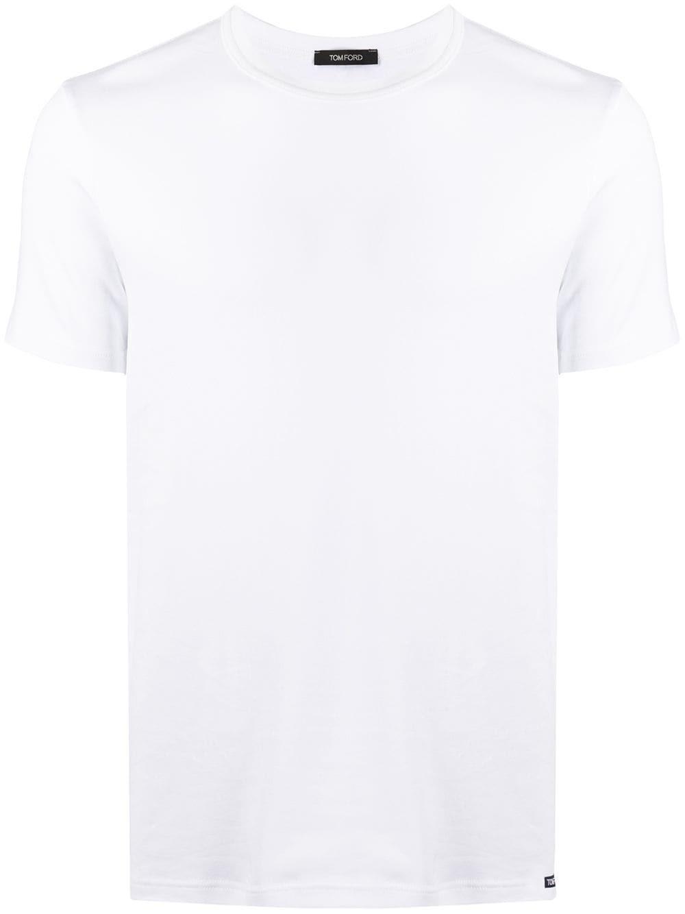 TOM FORD Placed Rib Slim-fit Lyocell And Cotton-blend T-shirt In Neutrals Product Image