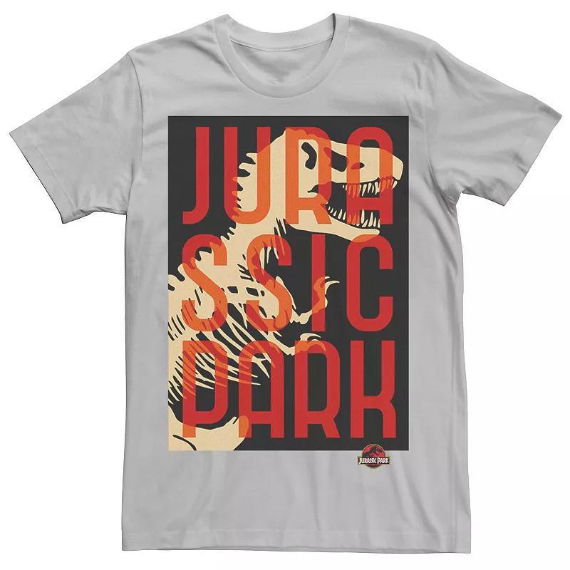 Men's Jurassic Park Split Typography T-Rex Bones Tee, Size: XXL, Silver Product Image