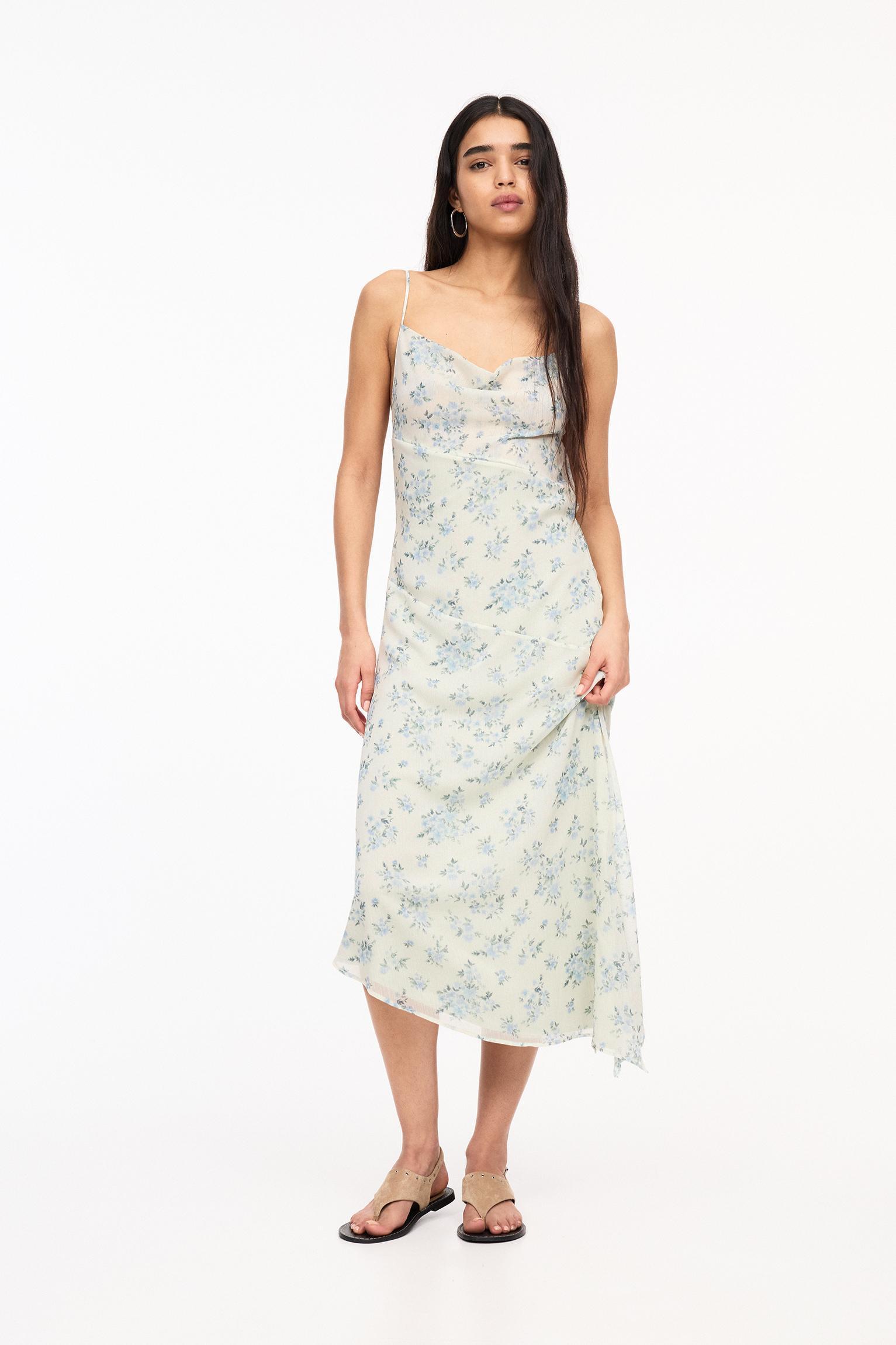 Floral strappy midi dress Product Image