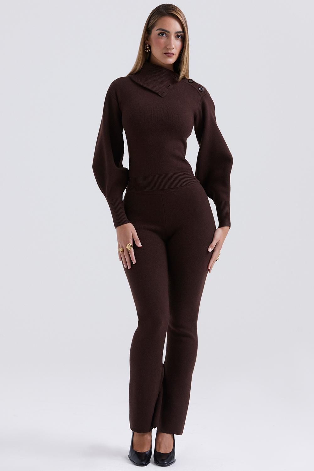 Nereida  chocolate cashmere blend trousers - sale Product Image