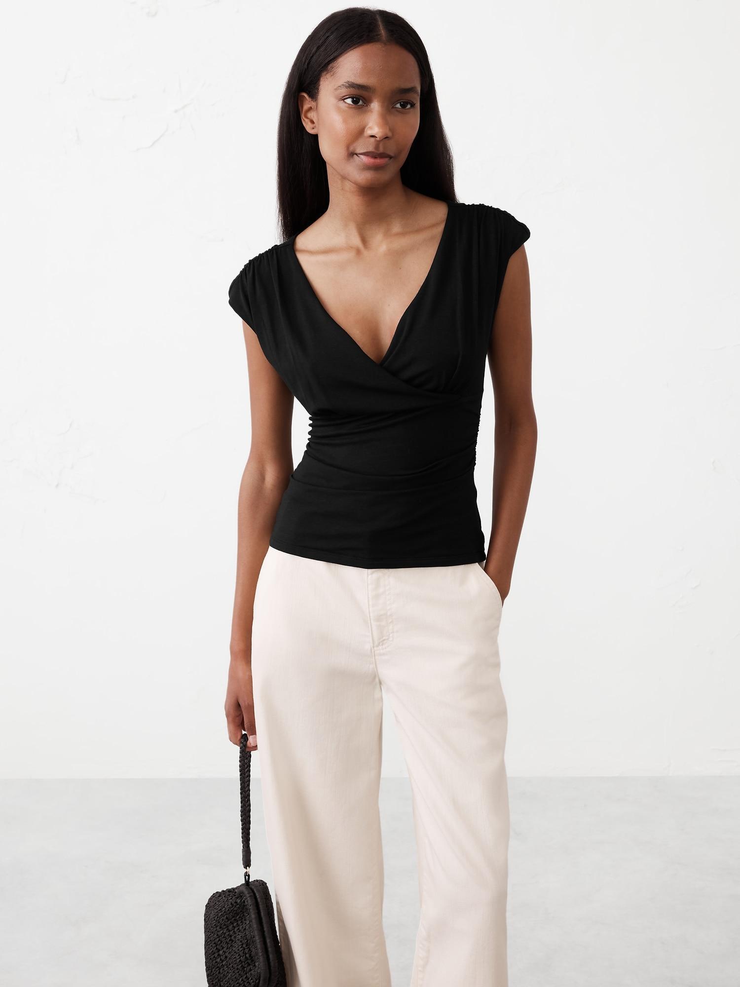 Crossover Front Shirred Top Product Image