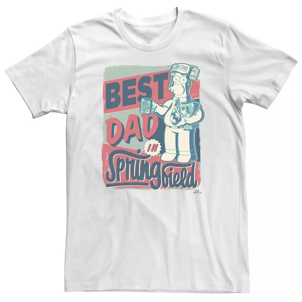 Big & TallThe Simpsons Homer Best Dad In Springfield Poster Tee, Men's, Size: XL Tall, White Product Image