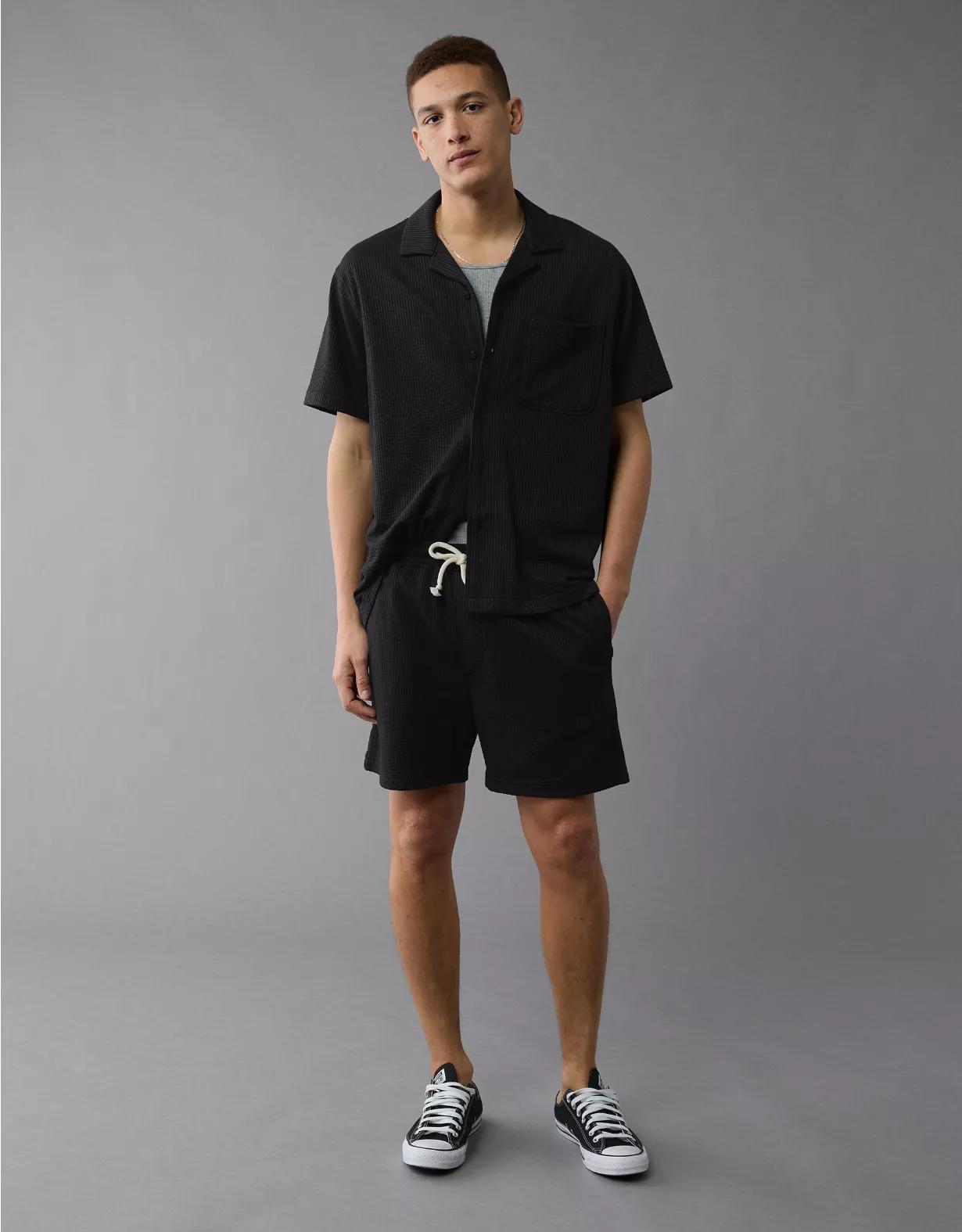 AE Seersucker Button-Up Camp Shirt Product Image