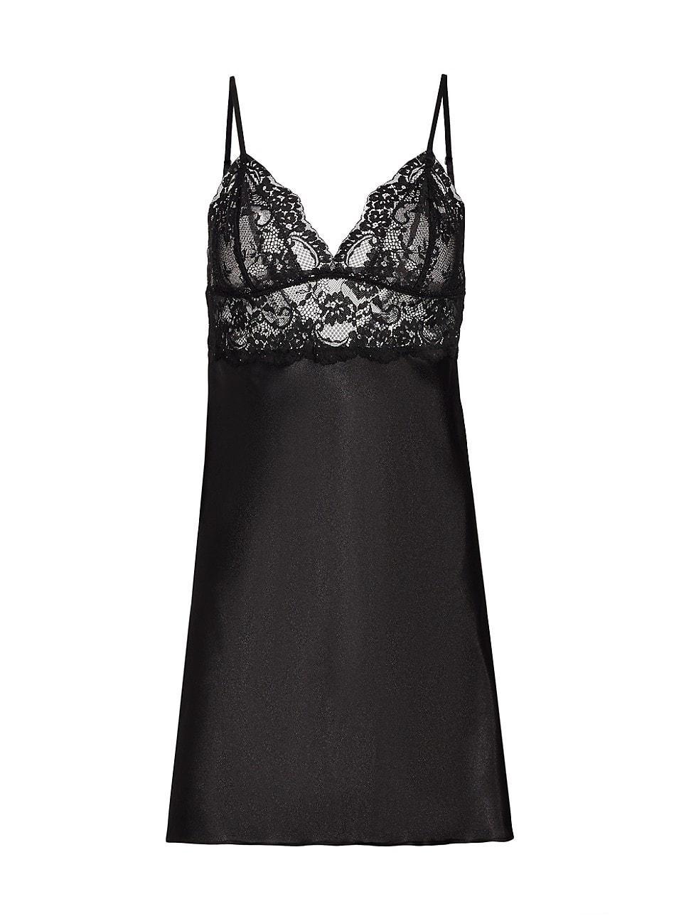 Womens Rory Lace-Trimmed Satin Chemise Product Image