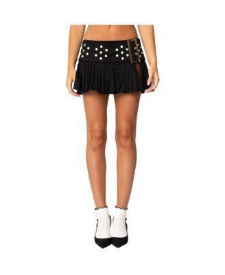 Edikted Womens Roxy Side Slit Pleated Mini Skirt Product Image