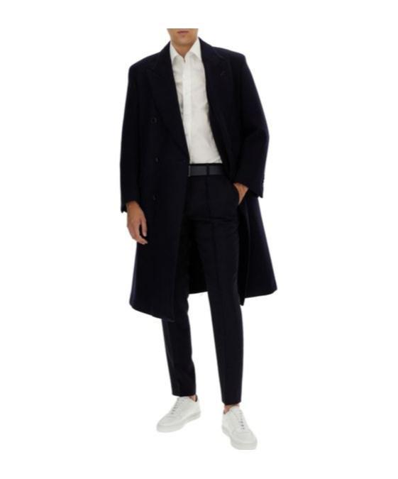 TOM FORD Double-breasted Coat In Blue Product Image