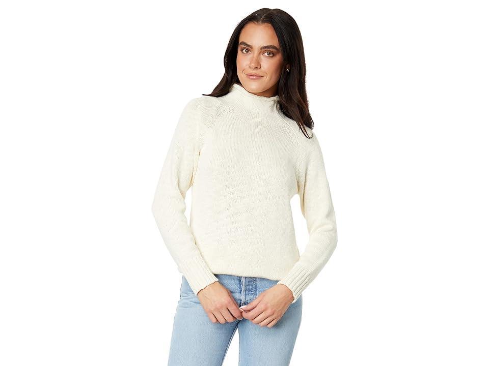 L.L.Bean Cotton Ragg Sweaters Funnel Neck Pullover (Natural) Women's Clothing Product Image