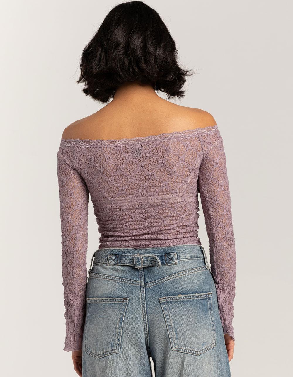 BDG Urban Outfitters Rhia Lace Womens Off The Shoulder Top Product Image