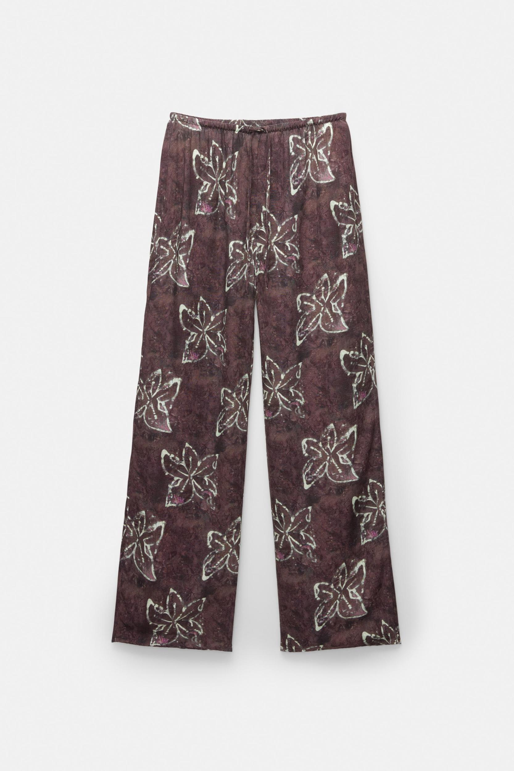 Loose-fitting floral print pants Product Image