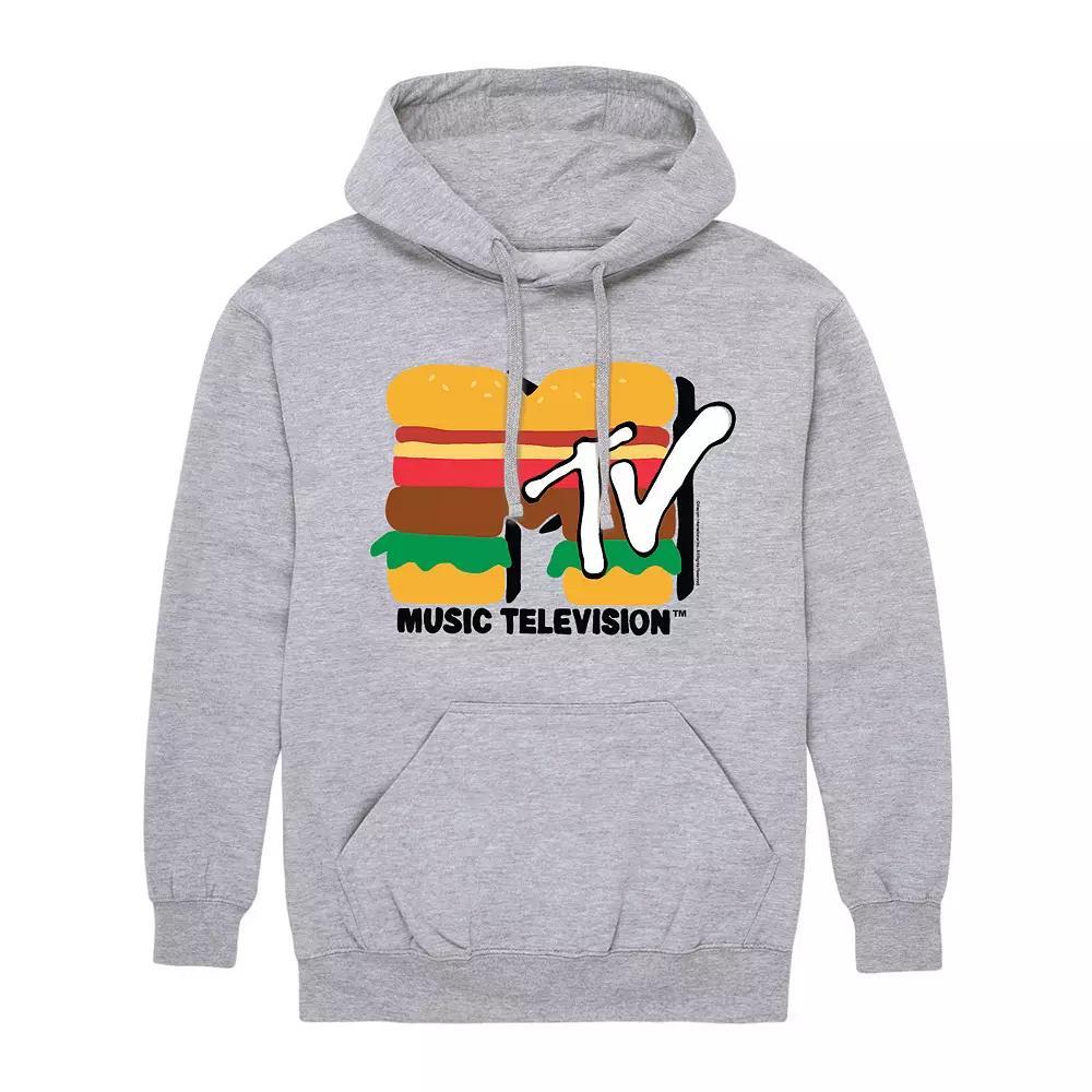 Men's MTV Classic Logo Burger hoodie, Size: XXL, Athletic Grey Product Image