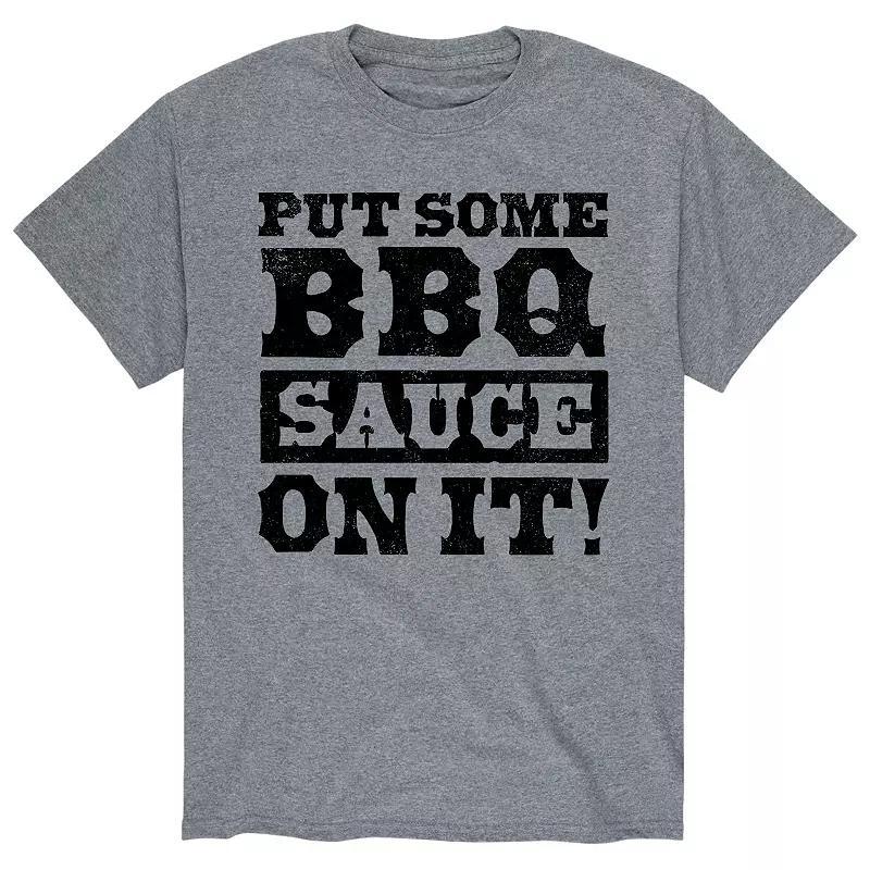 Men's Put Some BBQ Sauce On It Tee, Size: Large, Gray Product Image