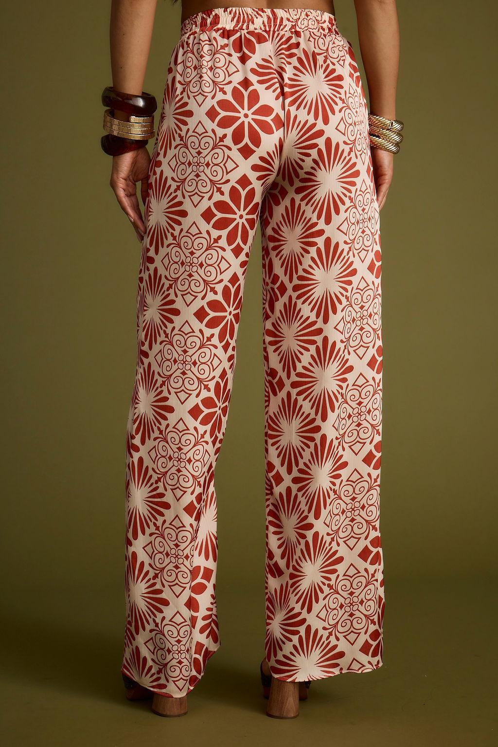 Cubana Rust Satin Pants Product Image