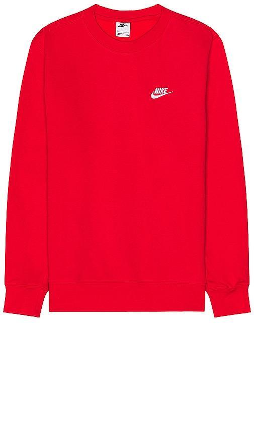 Men's Nike Club Fleece Crew, Size: Large, White Black Product Image