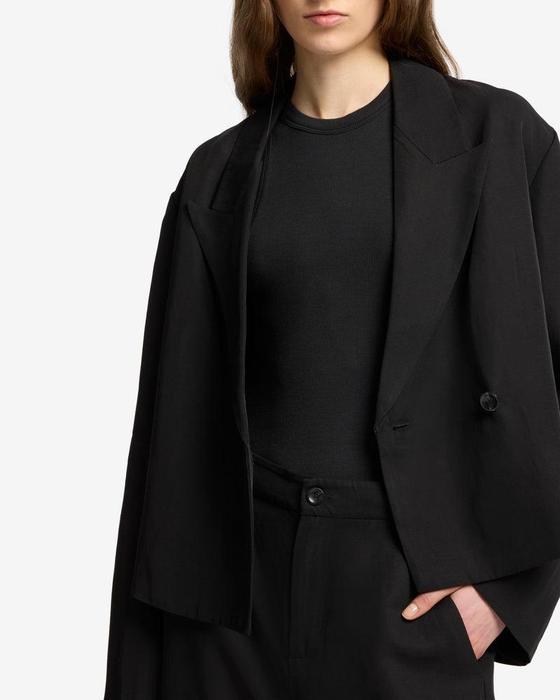 Cropped Linen Blend Blazer Product Image