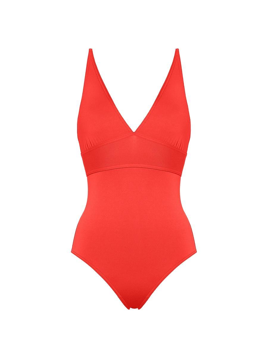 Womens Larcin Triangle Tank One-Piece Swimsuit Product Image