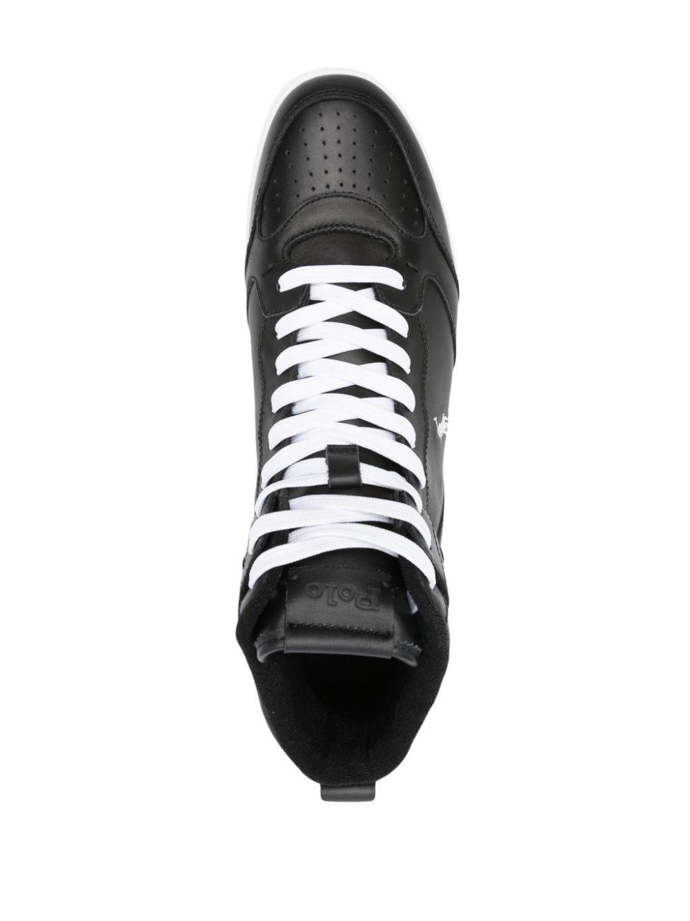 Logo-embroidered High-top Sneakers In Black Product Image