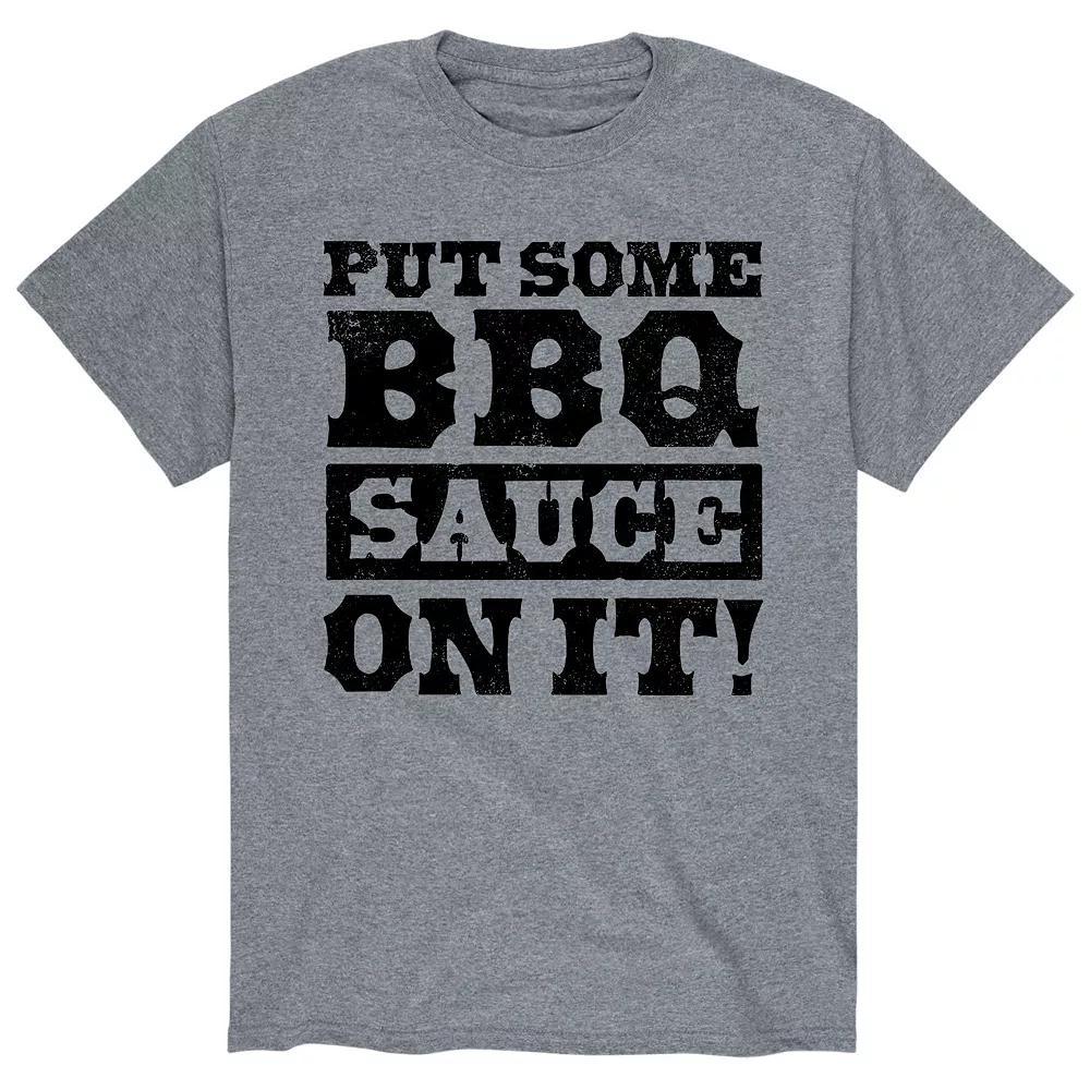 Men's Put Some BBQ Sauce On It Tee, Size: Large, Gray Product Image