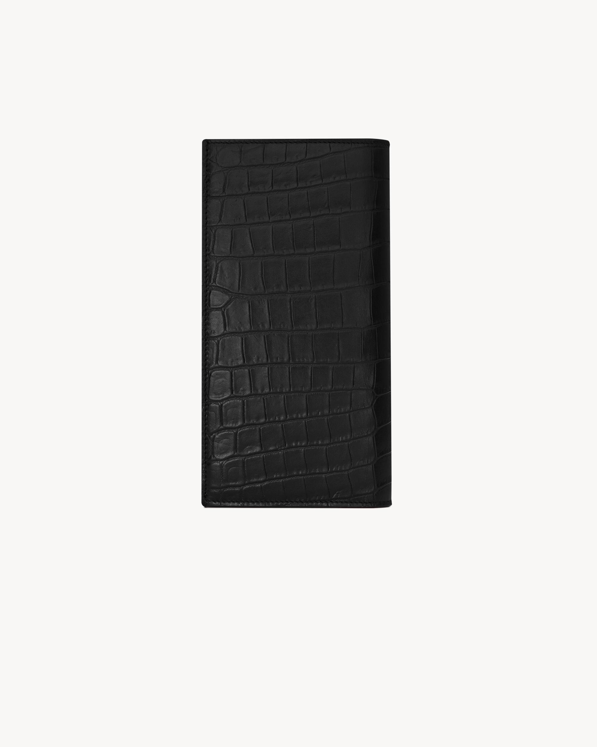 TINY CASSANDRE continental wallet in CROCODILE-EMBOSSED matte leather Product Image