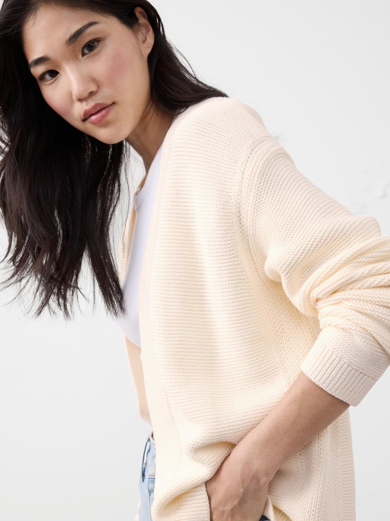 Textured Open-Front Cardigan Sweater Product Image