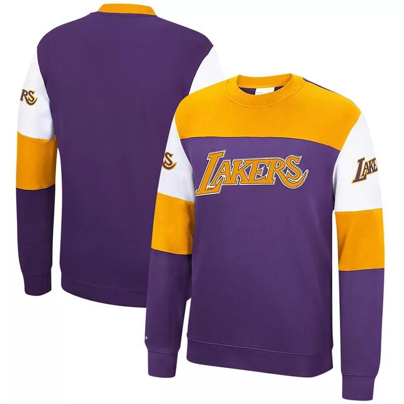 Mens Mitchell & Ness Los Angeles Lakers Perfect Season Fleece Pullover Sweatshirt Product Image