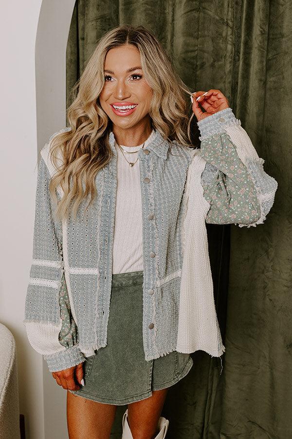 Casual Moment Perforated Denim Jacket Product Image