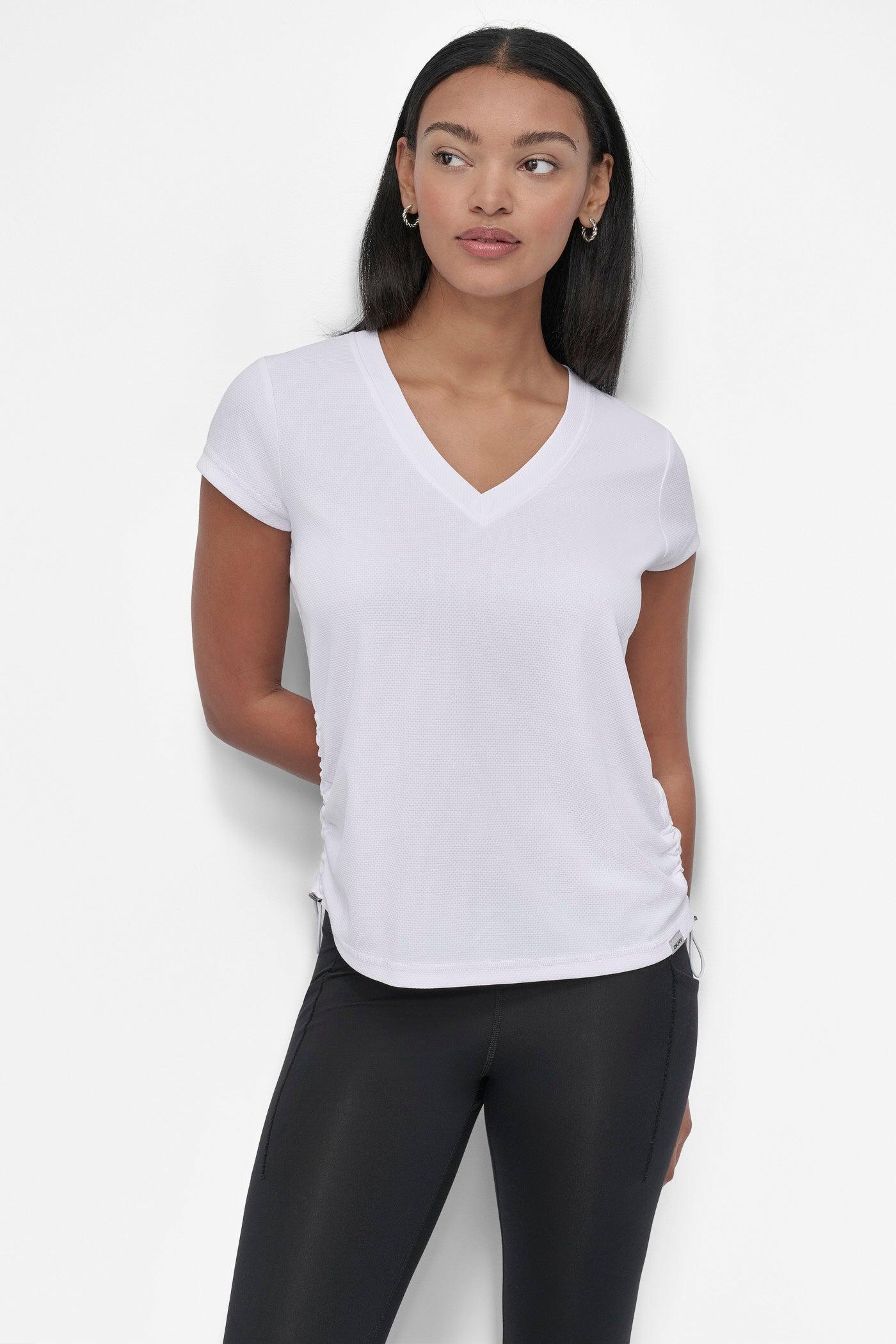 RUCHED TECH-MESH PERFORMANCE TEE Product Image